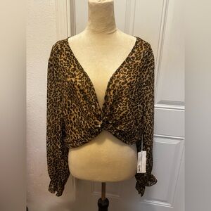 Live 4 Truth Leopard Print V-Neck Blouse